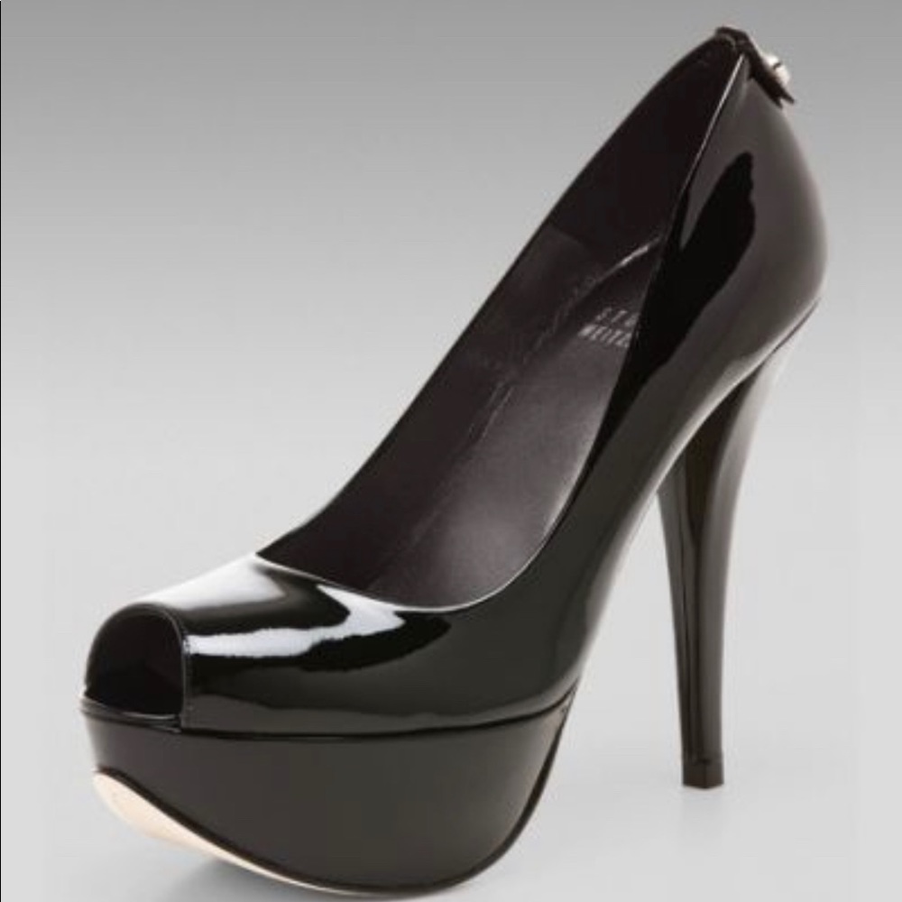 Stuart Weitzman Diplille Peep Toe Patent Leather - image 1